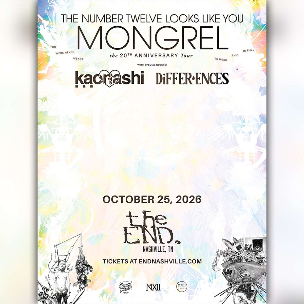 Legacy Concerts Presents: The Number Twelve Looks Like You w/ Kaonashi, Differences, Indifferent- 18+