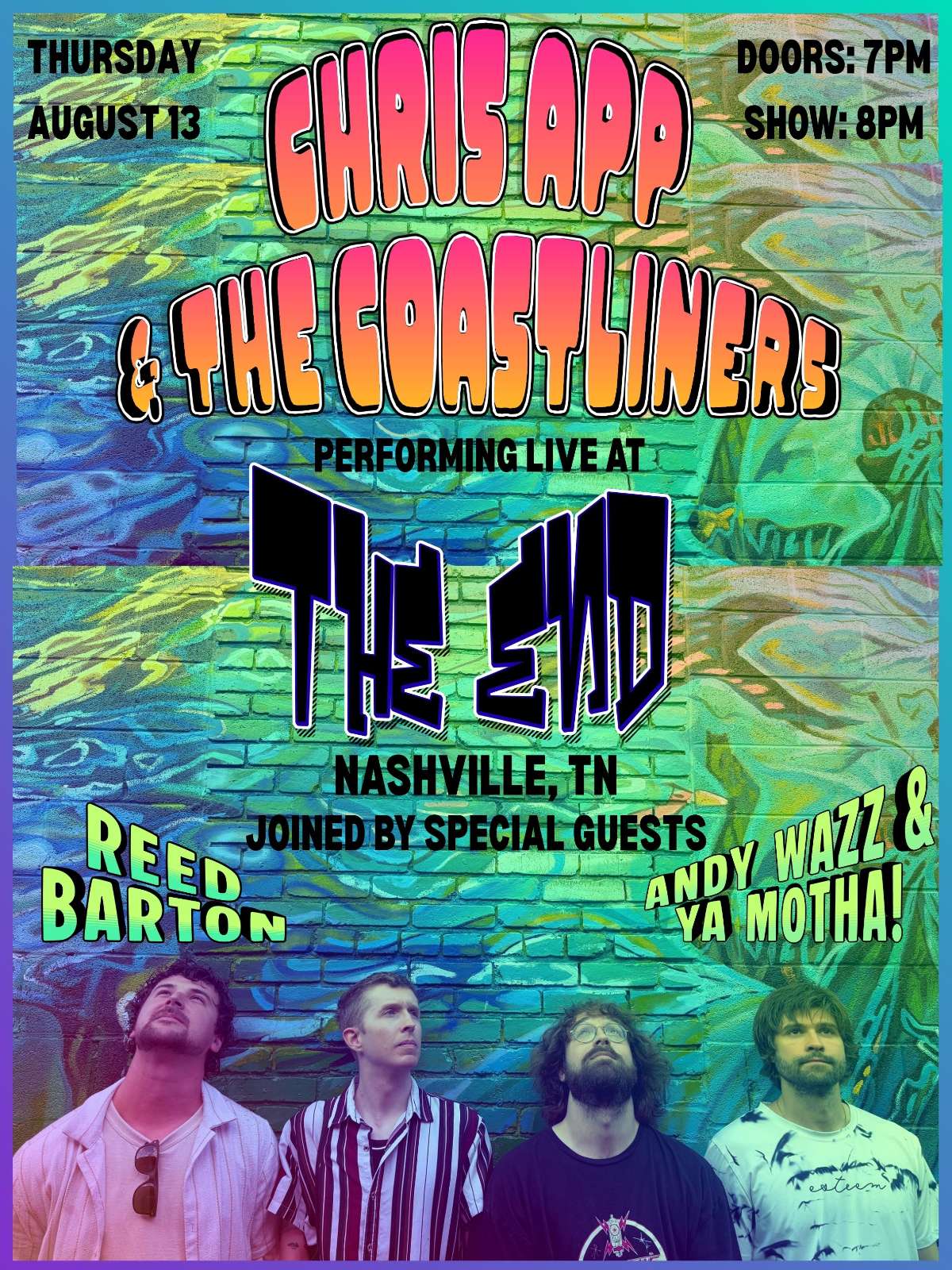 Chris App & The Coastliners w/ Reed Barton, Andy Wazz & Ya Motha – 18+