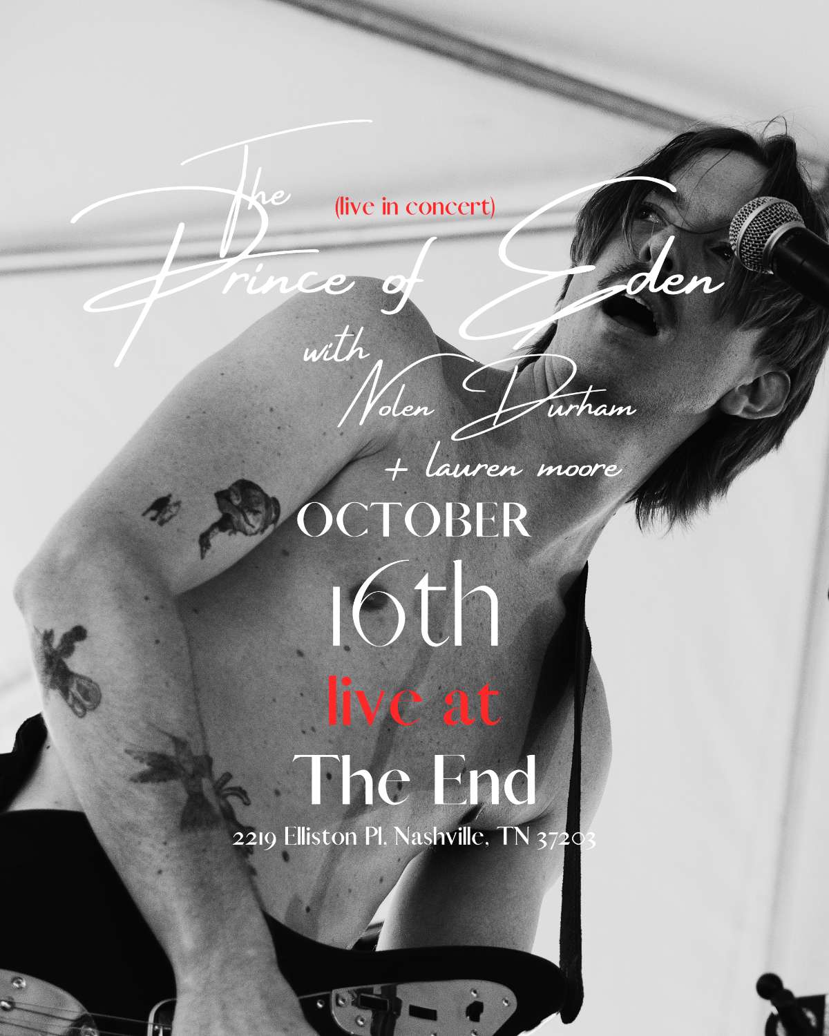 Prince Of Eden w/Nolen Durham, Lauren Moore – 18+